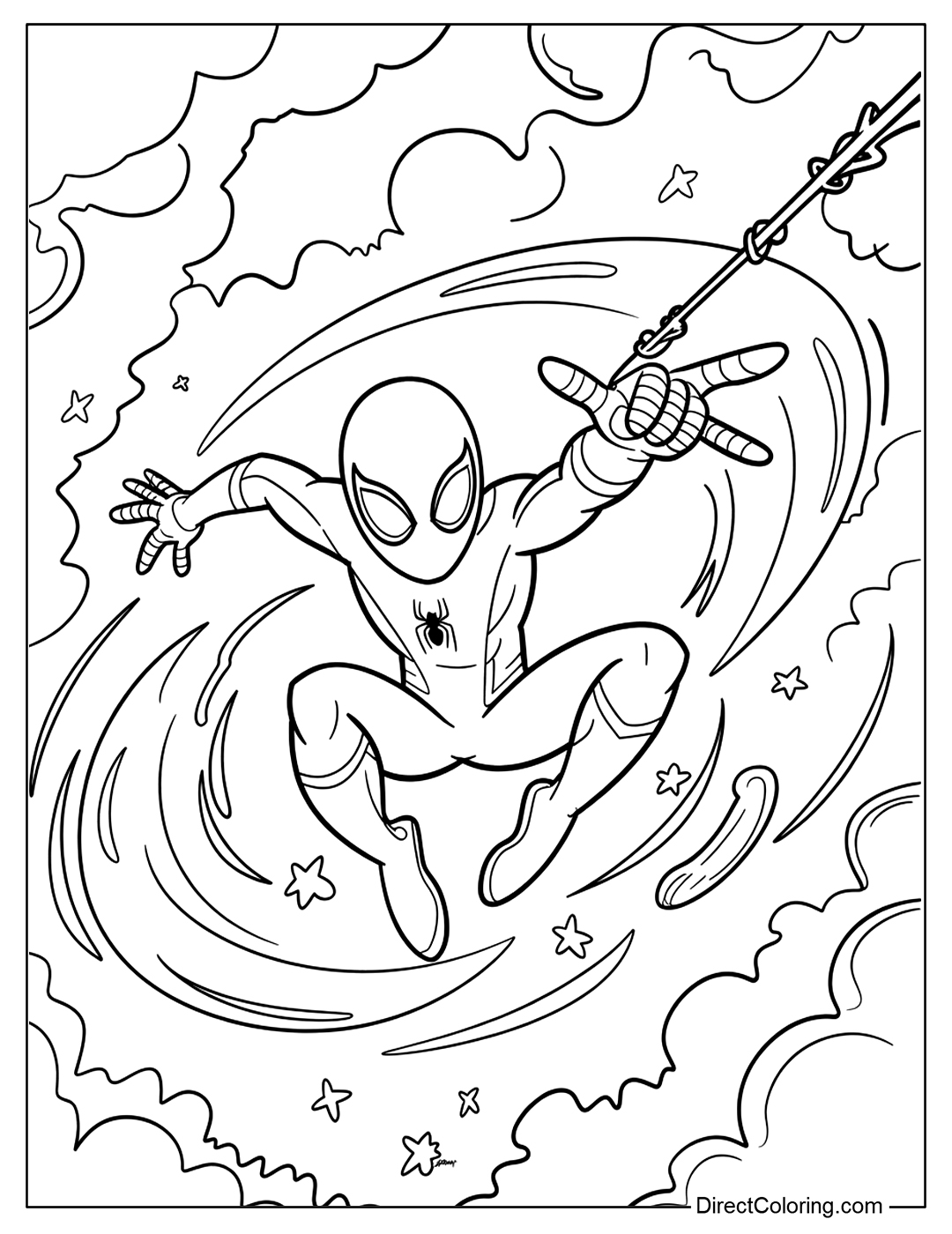 Coloring Page of Spider-Man for Kids